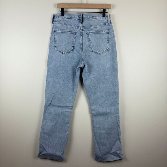 Gap Jeans Women 30 10 Long Blue Denim Light Wash Kick Fit High-Rise Straight NWT - Picture 6 of 11